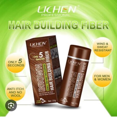 Lichen Hair Building Fibers Brown | Fill In Fine or Thinning Hair | Instantly Thicker, Fuller Looking Hair | for Men & Women