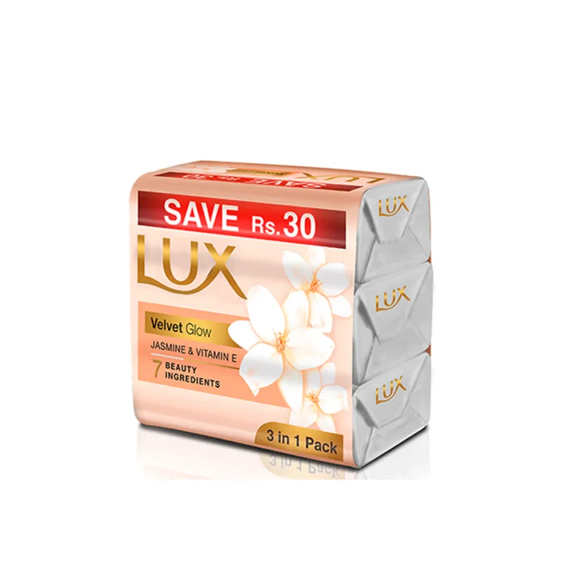 Lux Beauty Soap Velvet Touch 128gm - Pack of 3